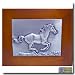 Horse Hinged Box Pewter and Wood
