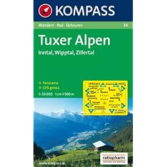Tuxer Alpen, Inntal, Wipptal, Zillertal: Wanderkarte mit Radrouten, Skitouren und Panorama. GPS-genau. 1:50000