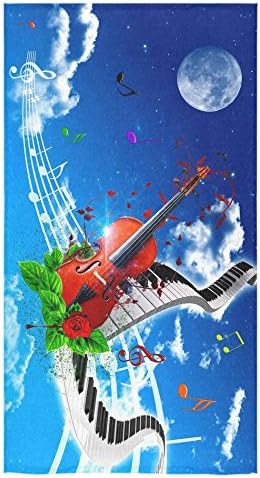 Piano Keyboard Sale Custom Bath Towels Large Soft and Comfortable Travel Beach Bathroom Shower Washcloth Wrap for Men/Women 80% Polyester 20% Cotton, (30" x 56")