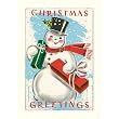 Cavallini Snowman Christmas Greetings in tin