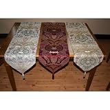 Chenille Swivel Design Table Runner Gold 13" X 70"