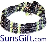 Magnetic Hematite Bracelet Necklace Cat Eye Green 32'