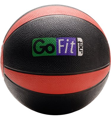 gofit ultimate 8lb rubber medicine ball with pebble grip surface and core performance dvd (model: 8lb)