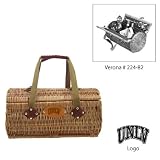 UNLV Runnin Rebels NCAA "Verona" Two-Lid Willow Basket (Burgundy) (Engraved Logo)