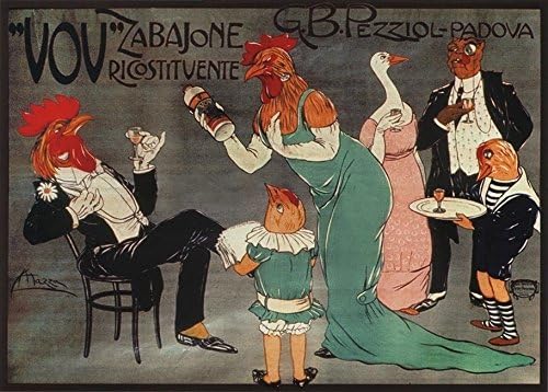 VOV, 1910 Vintage Liquor Advertising Reproduction Rolled Canvas Print 32x24 in.