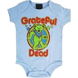 Grateful Dead Retro Dancing Bear Creeper Infant Onesie (Small (0-6 Months), Blue)