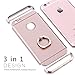 Lavince iPhone 6 Plus Case,iPhone 6s Plus Case, 3 in 1 Combo Ultra Thin Hard Protective Luxury Case Cover for iPhone 6 Plus/iPhone 6s Plus(5.5Inch) with 360 Degree Rotating Ring Kickstand(Rose Gold)
