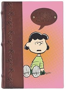 Peanuts Lucy "If Everybody Agreed With Me They'd All Be Right" Bubble Quote, Leather Journal Diary