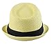 Hatter Mens Big Size Summer Straw Fedora Trilby Hat XL(60), XXL(62) Beige/Black