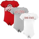 Nike Ohio State Buckeyes Infant Scarlet, Ash & White 3-Pack Romper Set