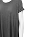 Made by Johnny MBJ WT1110 Womens Short Sleeve Side Panel Loose Fit Tunic Top XL Heather_Charcoal