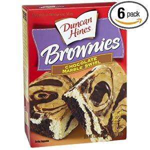 Duncan Hines Brownies, Chocolate Marble Swirl Mix, 17.6-Ounce Boxes (Pack of 6) by Duncan Hines