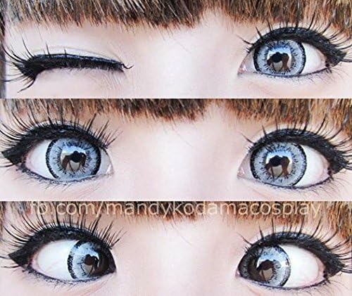 I.Fairy Dolly Grey Eyes Lashes Big Eyes Halloween Costume Cosplay Anime Grey Contacts Accessories