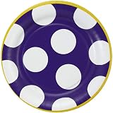 NCAA LSU Tigers 8-Pack Polka Dot Dinner Plates