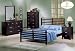 Home Elegance Contemporary Slat Frame Bedroom Sleek Nickle Hardware Dark finish 862-1-5
