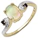 14K Gold Plated 0.80 ct. t.w. Opal and Black Spinel Ring in Sterling Silver 14K Gold Plated 0.80 ct. t.w. Opal and Black Spinel Ring in Sterling Silver