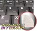 KOREAN KEYBOARD STICKERS WITH WHITE LETTERING ON TRANSPARENT BACKGROUND FOR DESKTOP, LAPTOP AND NOTEBOOK