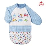 TOMAオリジナル 長袖ロングエプロン サックス 90-95