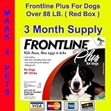 Frontline Plus Dogs Over 88 lb. 3 Pack (Red) * Free Shipping *