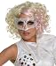 Lady Gaga Curly Hair Wig With Pink Streak,Blonde,One Size
