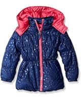 Pink Platinum Little Girls' Heart Stamp Puffer Jacket