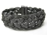 Braided Mesh Hematite Chain Magnetic Clasp Bracelet Fashion Jewelry
