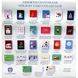 27 Elegant Hand Crafted Holiday Cards with Matching Self-Seal Envelopes , Burgoyne Christmas Card , Handmade All Occasion Greeting Cards Collection with Decorative, Reusable Organizer Box
