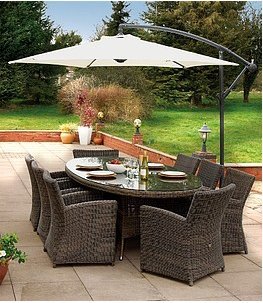 New Cream Cantilever Parasol Umbrella Canopy Garden Patio Lawn Barbeque The Perfect Way to Enjoy Shade In Open Areas.