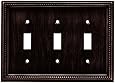 Brainerd 64408 Beaded Triple Toggle Switch Wall Plate / Switch Plate / Cover, Venetian Bronze