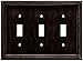 Brainerd 64408 Beaded Triple Toggle Switch Wall Plate / Switch Plate / Cover, Venetian Bronze