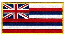 Hawaii State Flag Embroidered Patch Iron-On HI Hawaiian Islands Emblem