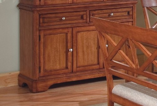 Contemporary Walnut Finish Dining Room Sideboard Server.