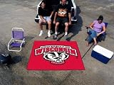Script with Badger Head TAILGATER 5'x6' Floor Mat (Rug) - Wisconsin Badgers NCAA College Athletics