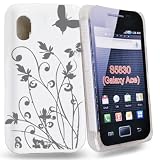 Accessory Master- Blanc / silver la conception fleurs hard Housse pour Samsung galaxy ace s5830