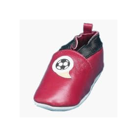 Playshoes Leder-Slipper Fußball