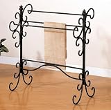 Classic Curved Designed Black Metal Quilt Towel Rack