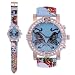 Designer Style Tattoo Watch Wide Strap Tigers Skulls Roses ~Choice of Colors~