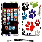 Color Dog Paws Design Cover / 2 Piece Snap On Case for New Apple iPod Touch 4 ( 4th Generation 8GB 16GB 32GB )