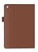 iPad Air 2 Case, Apple iPad Air 2 Leather Case, rooCASE Dual View Slim Fit Leather PU Folio Case with Smart Cover Auto Sleep / Wake Feature for Apple iPad Air 2 (iPad 6) 2014 Model, Brown
