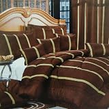 Ysela Bedding 7 Piece Jacquard Comforter Set, Queen, Chocolate