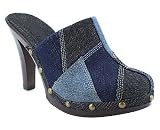 DENIM PATCHWORK CLOG HEEL