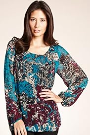 Floral Print Frill Longline Blouse with Camisole