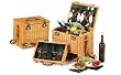 4-Person Hand Woven Honey Willow Picnic Basket Set with Drawer and Accessories