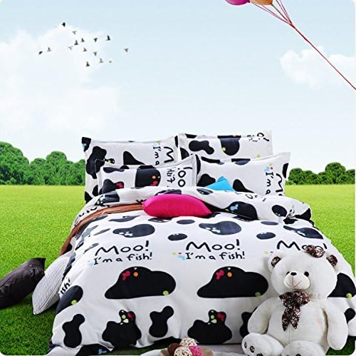 Cooperation Home Textiles, Dairy Cow Pattern Bedding Set, Queen Size (5pc with comforter)