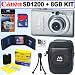 Canon PowerShot SD1200IS 10 MP Digital Camera (Light Gray) + 8GB Accessory Kit