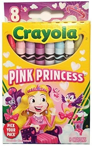 Pink Princess Crayola "Pick your Pack" 8 Glitter Crayons by Pick Your Pack