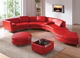 51kqo1Q4G5L. SL160  Modern Furniture Red Leather Sectional Sofa with Ottoman and Mini Bar table Set