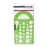 Staedtler Template, Geometric Shapes/Symbols, Protractor, Inch Scale, 9.5 x 5.5 Inches (977102)
