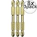 Makita B-39584 3pk Impact GOLD #2 2-1/2" Phillips Power Bits Double-Ended 8x 8-Pack