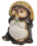 【信楽焼】上を向いて歩こう狸　7号 (オス)サイズ・7号-約幅15×奥行き13×高さ22cm